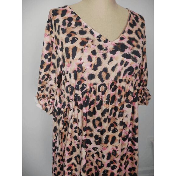 Women's 3/4 Sleeve V-neck Animal Print XL - Picture 2 of 9